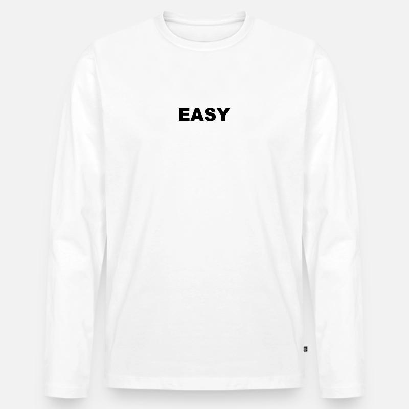 EASY - Männer Premium Bio Langarmshirt - Weiß