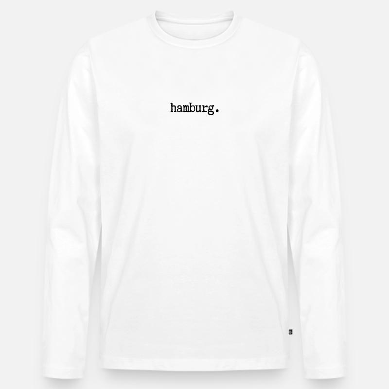 Hamburg - Männer Premium Bio Langarmshirt - Weiß