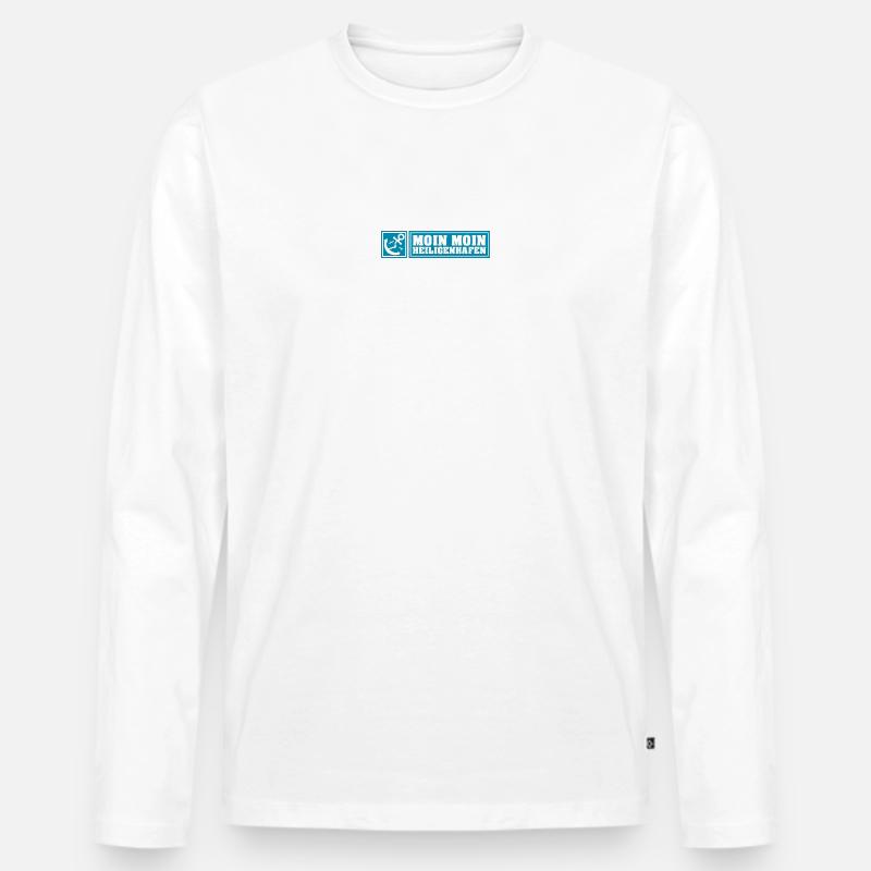 Moin moin Heiligenhafen LE - Männer Premium Bio Langarmshirt - Weiß