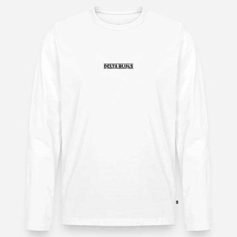 Delta Blues - Männer Premium Bio Langarmshirt - Weiß
