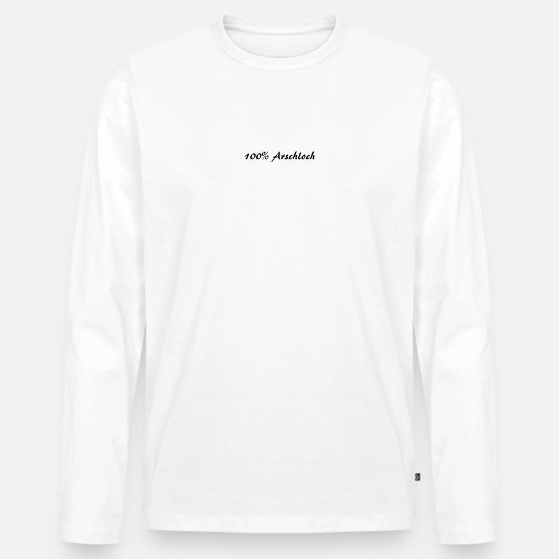 100% Arschloch - Männer Premium Bio Langarmshirt - Weiß