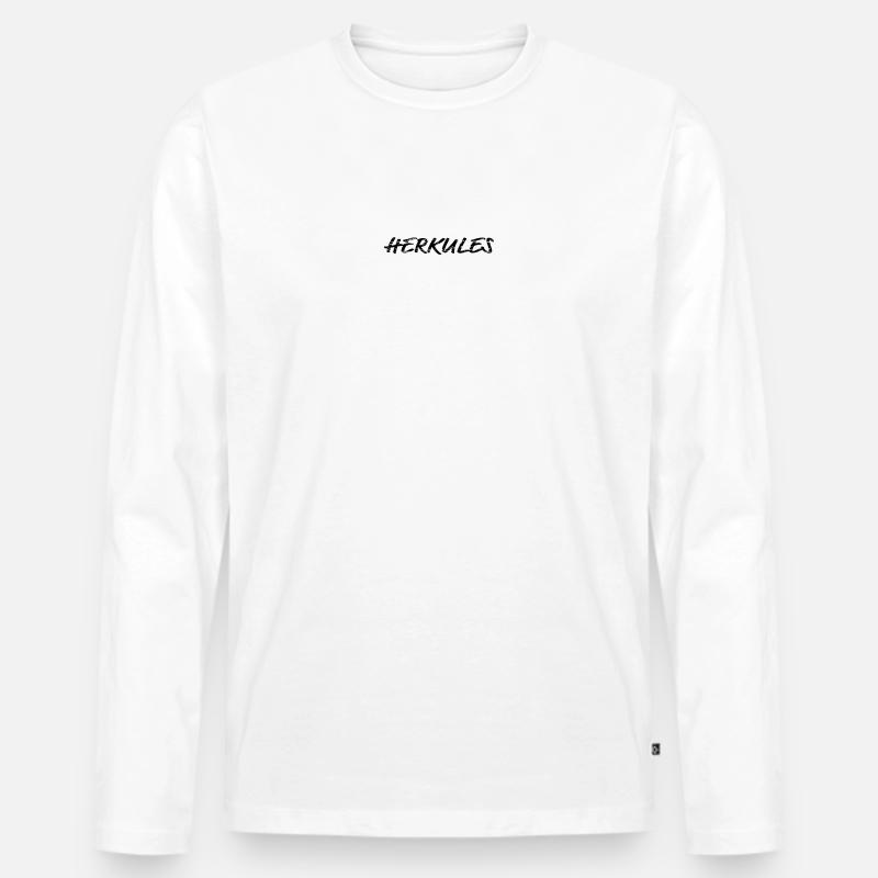 Herkules - Männer Premium Bio Langarmshirt - Weiß