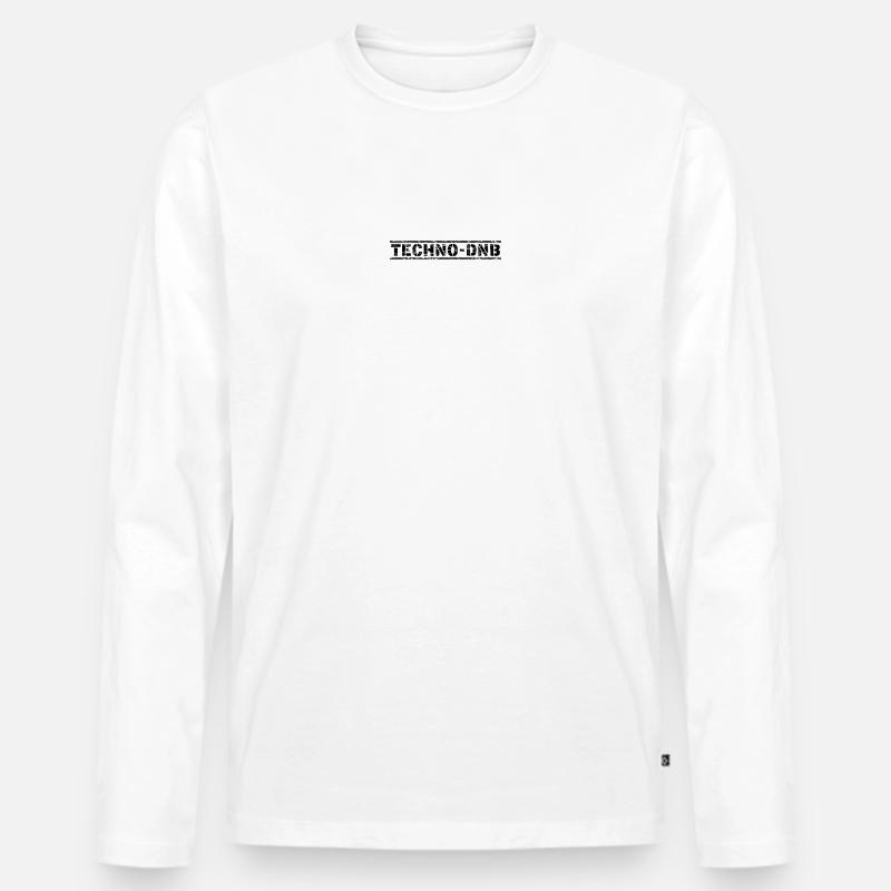 Techno DNB - Männer Premium Bio Langarmshirt - Weiß