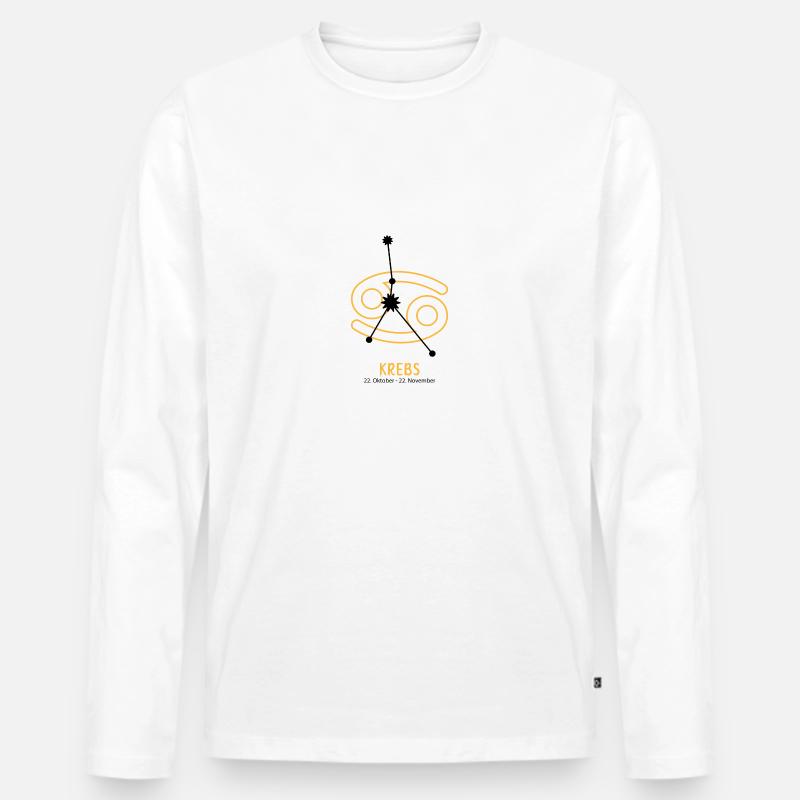 Sternzeichen Illustration Krebs - Männer Premium Bio Langarmshirt - Weiß