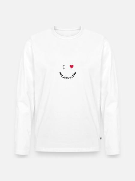Friseur - Männer Premium Bio Langarmshirt - Weiß