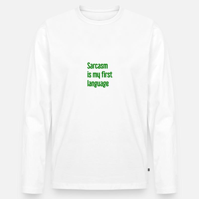 Sarkasmus-Profi - Männer Premium Bio Langarmshirt - Weiß