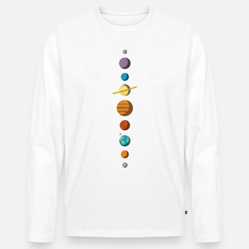 Sonnensystem - Männer Premium Bio Langarmshirt - Weiß