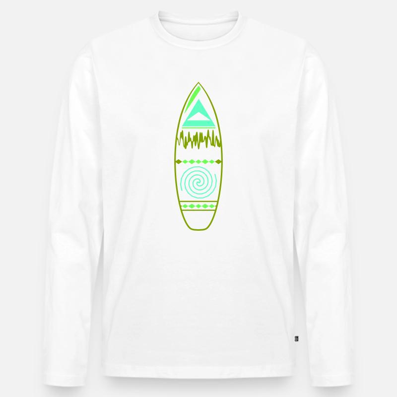 surfboard_design - Männer Premium Bio Langarmshirt - Weiß