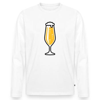 XLustiger Spaß - Männer Premium Bio Langarmshirt - Weiß - Vorne - Nico (187cm)