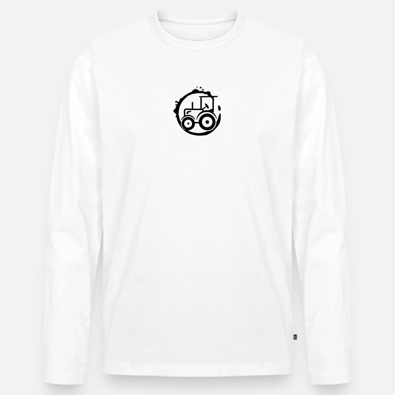 Graffiti di patch per trattori per appassionati di trattori - Maglia a manica lunga ecologica premium da uomo - bianco