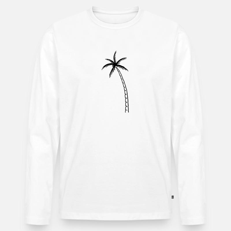 Palme Palm - Männer Premium Bio Langarmshirt - Weiß