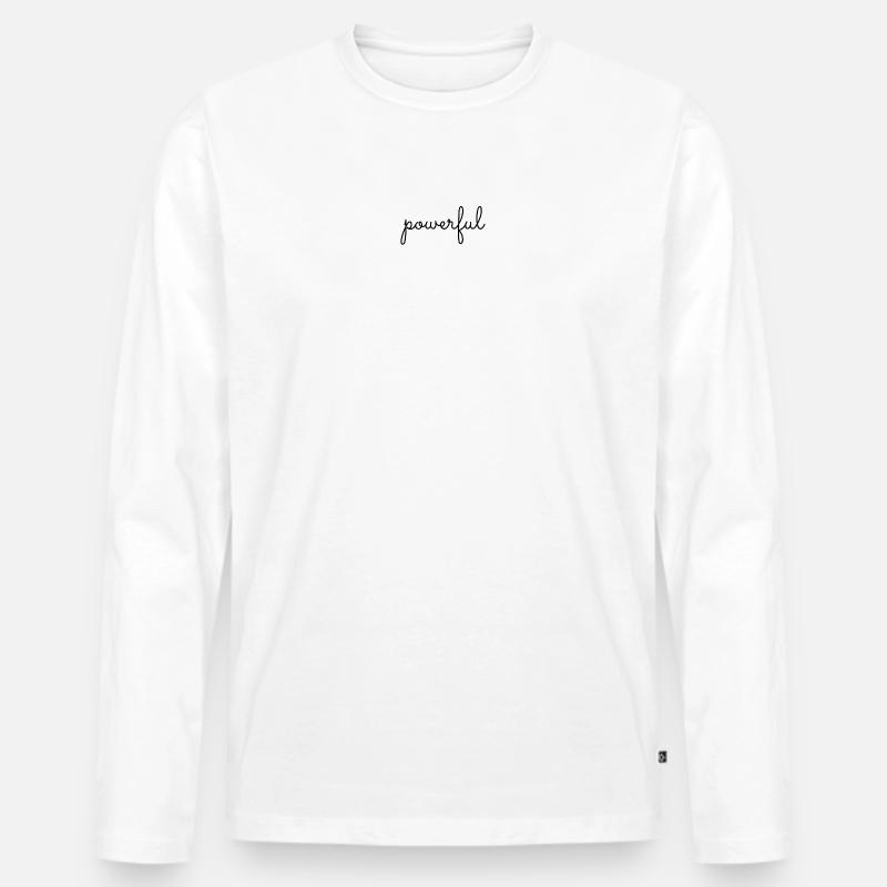 powerful - Männer Premium Bio Langarmshirt - Weiß