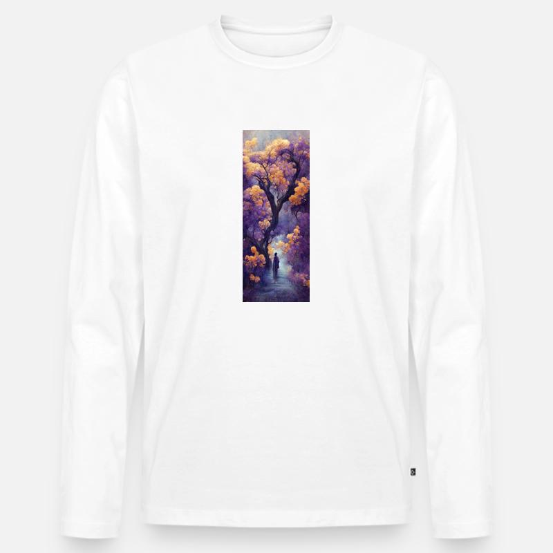 Der Mensch und der Baum - Männer Premium Bio Langarmshirt - Weiß