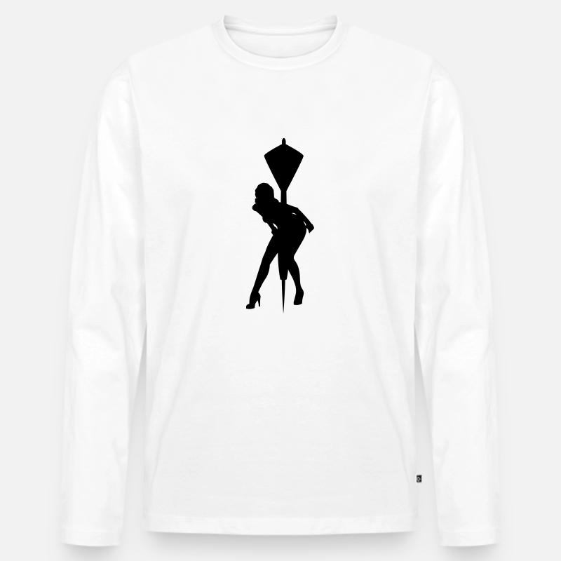 Dart Sexy - Männer Premium Bio Langarmshirt - Weiß