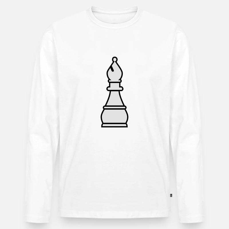 Schach Läufer - Männer Premium Bio Langarmshirt - Weiß