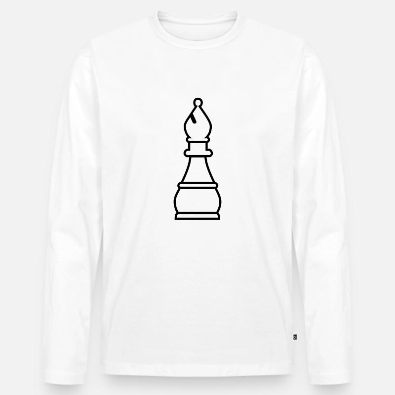 Schach Läufer - Männer Premium Bio Langarmshirt - Weiß