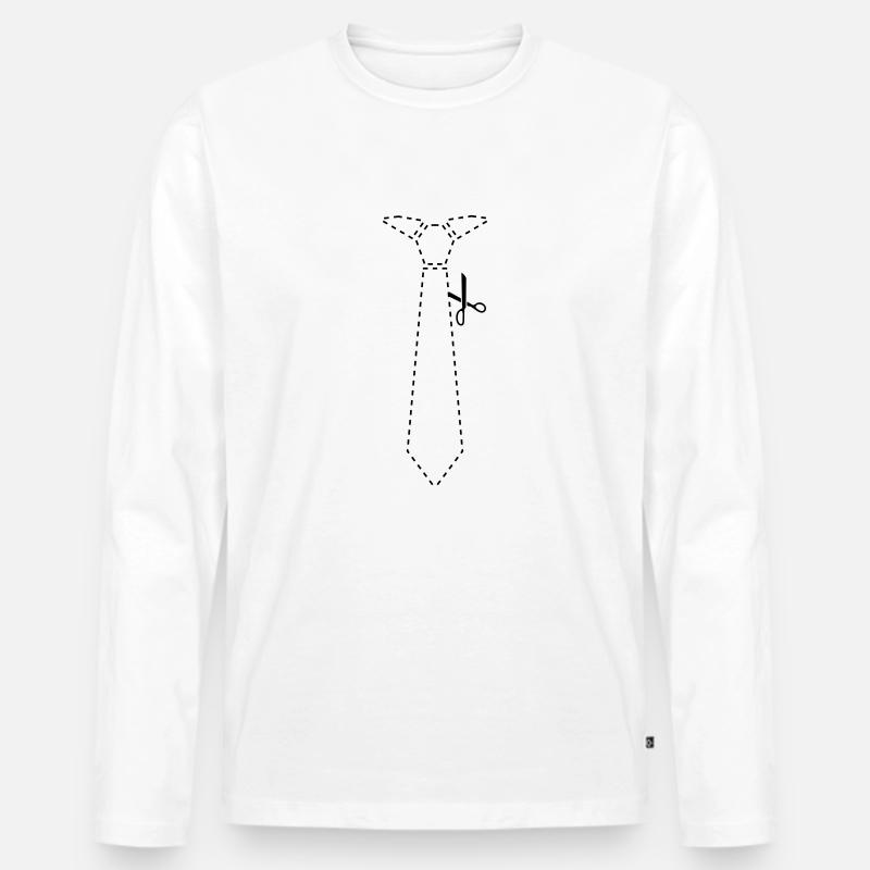 cut_out_tie - Männer Premium Bio Langarmshirt - Weiß