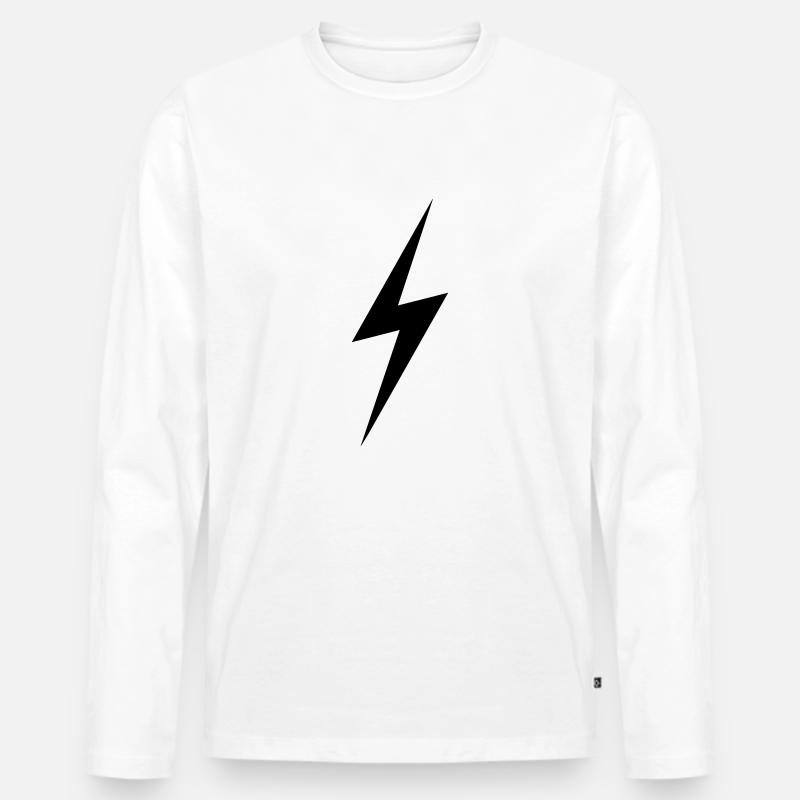 lightening3 - Männer Premium Bio Langarmshirt - Weiß