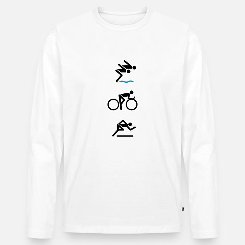 Triathlon Classic New - Männer Premium Bio Langarmshirt - Weiß