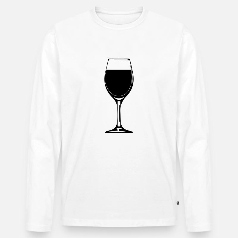 wein weinglas weinflasche design - Männer Premium Bio Langarmshirt - Weiß
