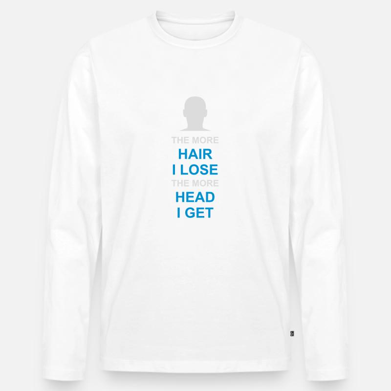 I get more head - Männer Premium Bio Langarmshirt - Weiß