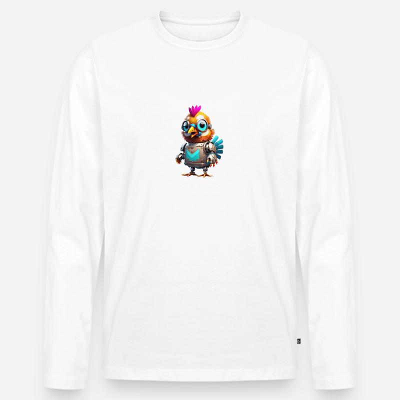 Robo chicken - Männer Premium Bio Langarmshirt - Weiß