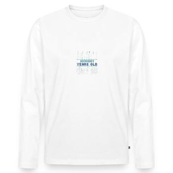 81. Geburtstag 81 Jahre alt Binärcode Informatik - Männer Premium Bio Langarmshirt - Weiß - Vorne - Nico (187cm)