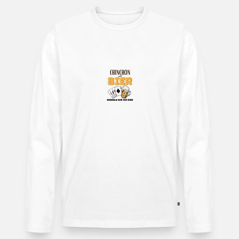 Chinchon und Bier - Männer Premium Bio Langarmshirt - Weiß