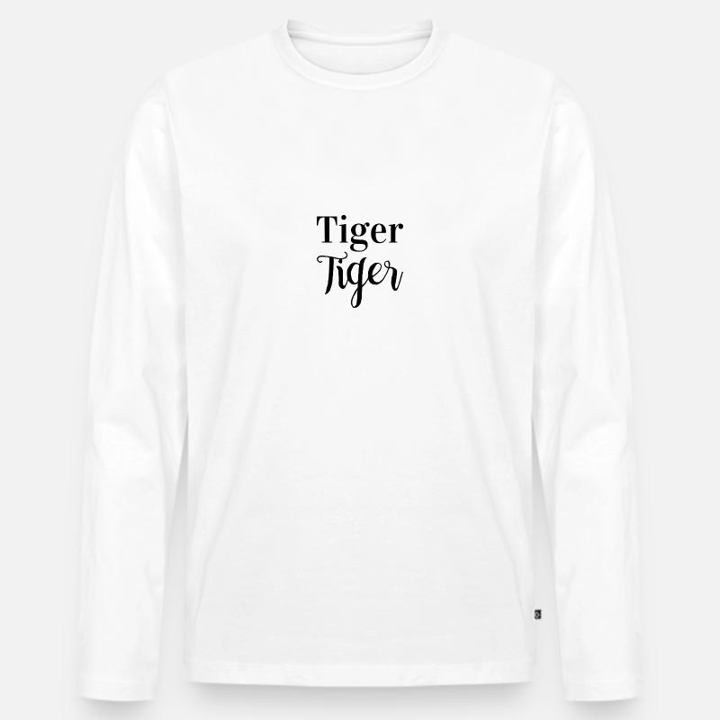 Tiger Tiger - Männer Premium Bio Langarmshirt - Weiß