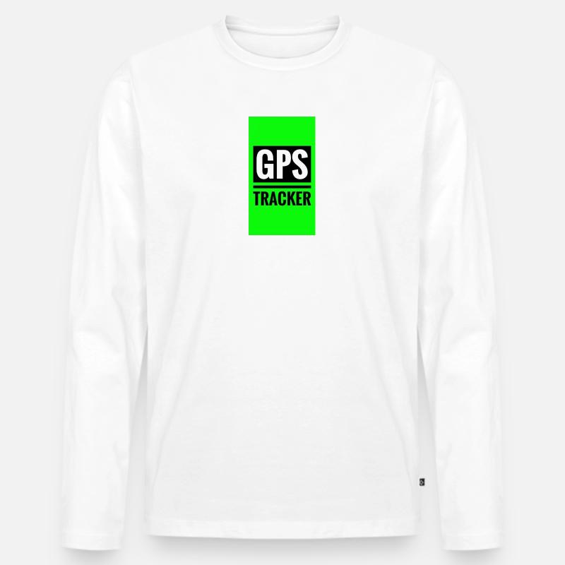 GPS-Tracking-ähnliches Design - Männer Premium Bio Langarmshirt - Weiß