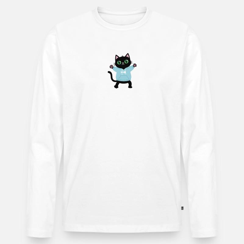 Lass dich umarmen. Kätzchen will gedrückt werde. - Männer Premium Bio Langarmshirt - Weiß