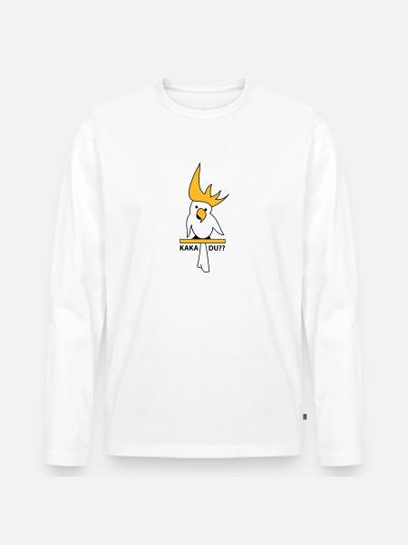 Kakadu - Männer Premium Bio Langarmshirt - Weiß