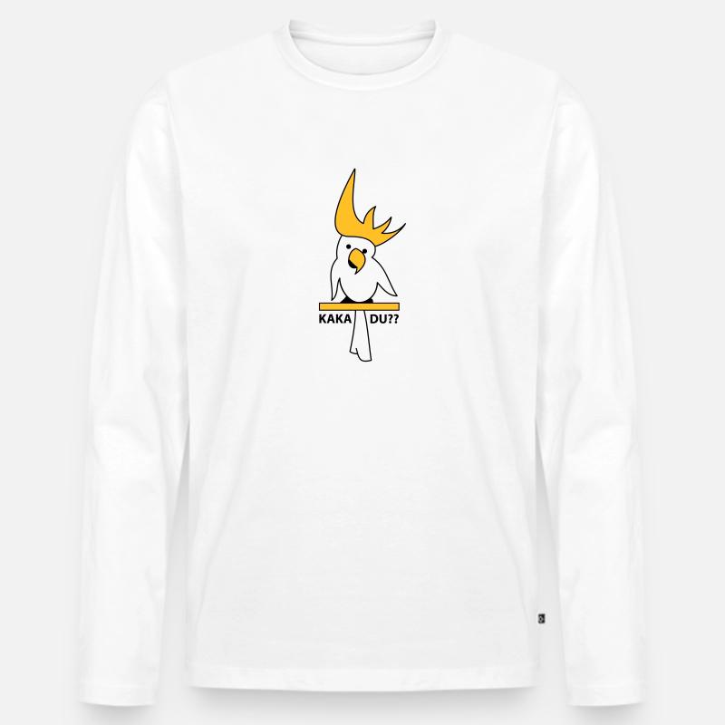 Kakadu - Männer Premium Bio Langarmshirt - Weiß