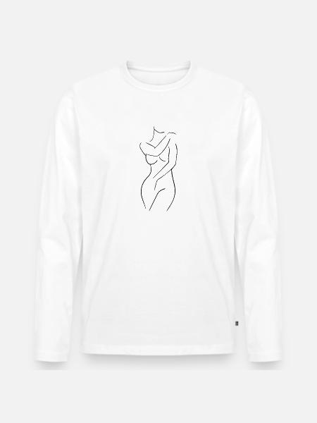 Lineart Femme - Männer Premium Bio Langarmshirt - Weiß