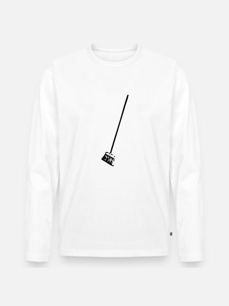 Besen - Männer Premium Bio Langarmshirt - Weiß