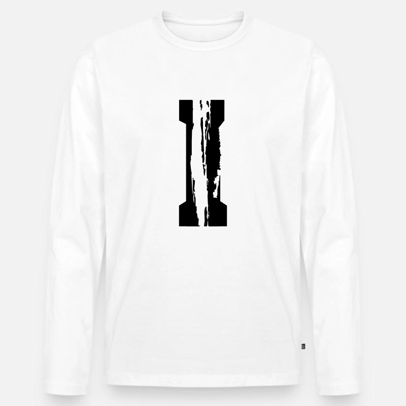 I - Buchstabe - Männer Premium Bio Langarmshirt - Weiß