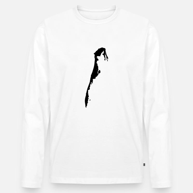 Hiddensee-Karte - Männer Premium Bio Langarmshirt - Weiß
