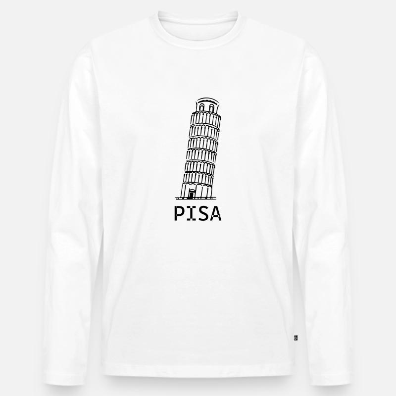 Pisa - Männer Premium Bio Langarmshirt - Weiß