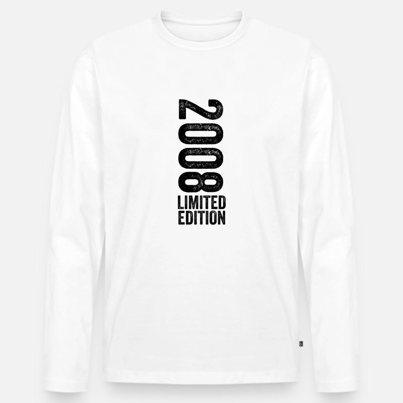 2008 Limited Edition Geburtstagsgeschenk 2008 - Männer Premium Bio Langarmshirt - Weiß