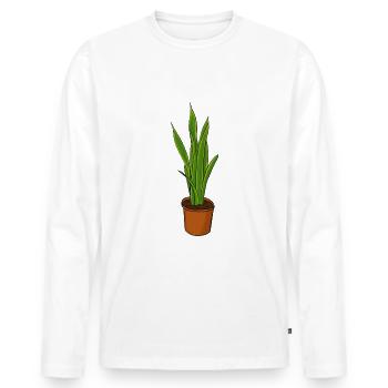 Plante de jardin - T-shirt manches longues Premium bio Homme - blanc - Devant - Nico (187cm)