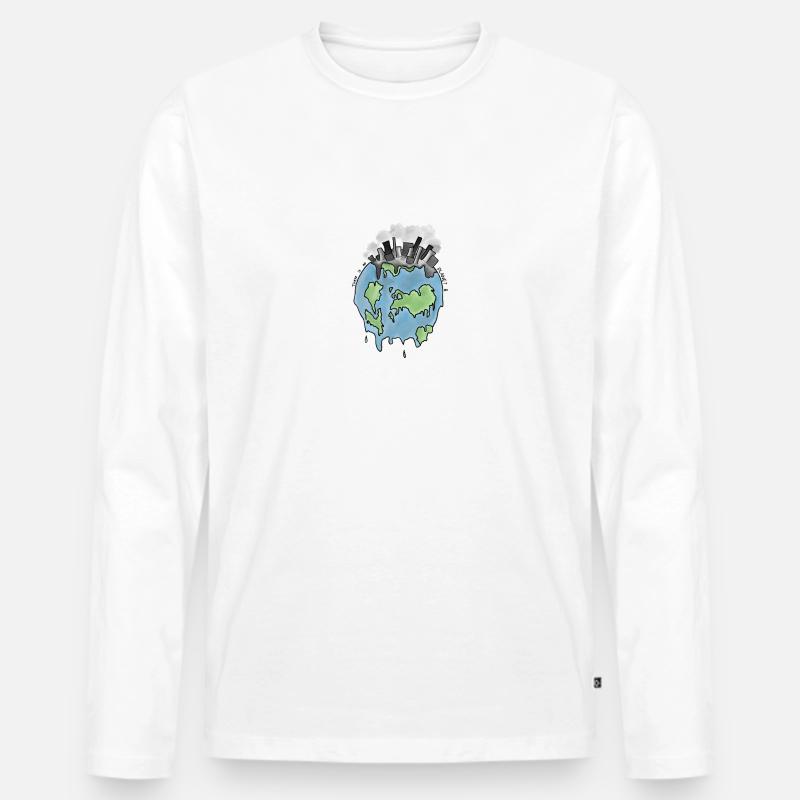 There is no planet B - Männer Premium Bio Langarmshirt - Weiß