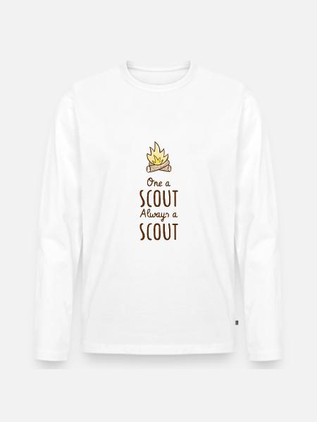 En en spejder Altid en spejder - Premium økologisk langærmet T-shirt til mænd - hvid