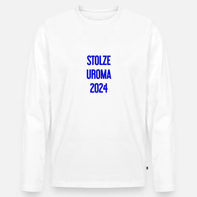 Stolze Uroma 2024 - Männer Premium Bio Langarmshirt - Weiß