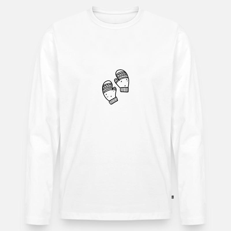 Fäustlinge - Männer Premium Bio Langarmshirt - Weiß