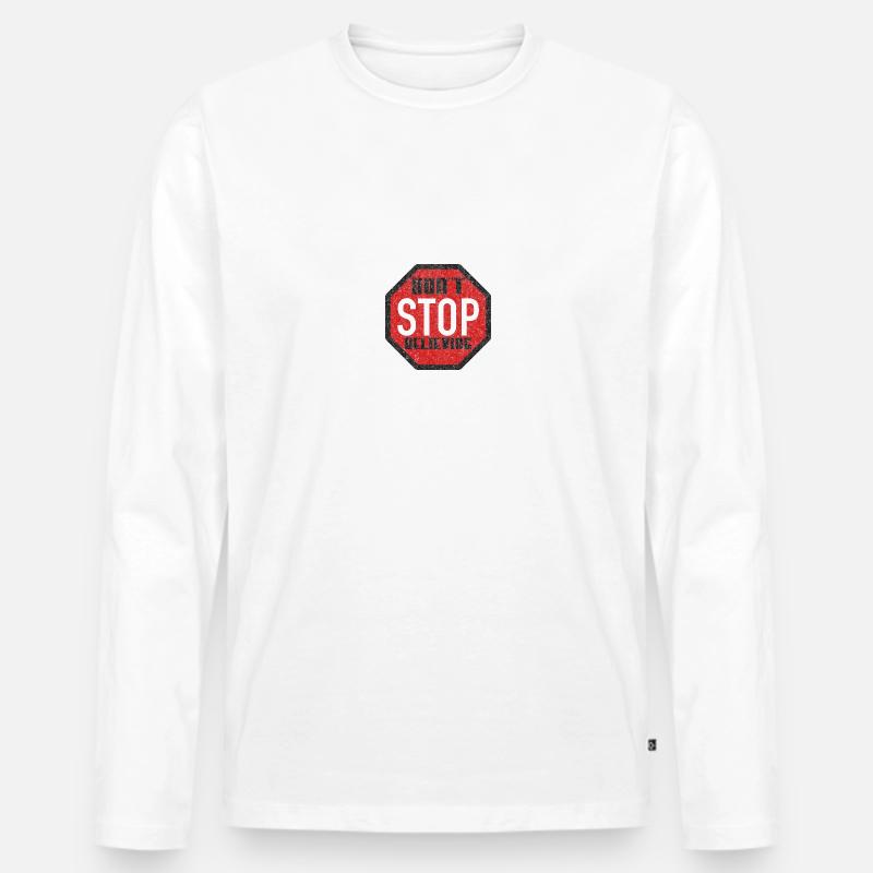 DONT STOP BELIEVING BLACK GRUNGE - Männer Premium Bio Langarmshirt - Weiß