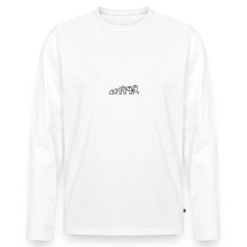 Evolution Baseballer White Grunge - Männer Premium Bio Langarmshirt - Weiß - Vorne - Nico (187cm)