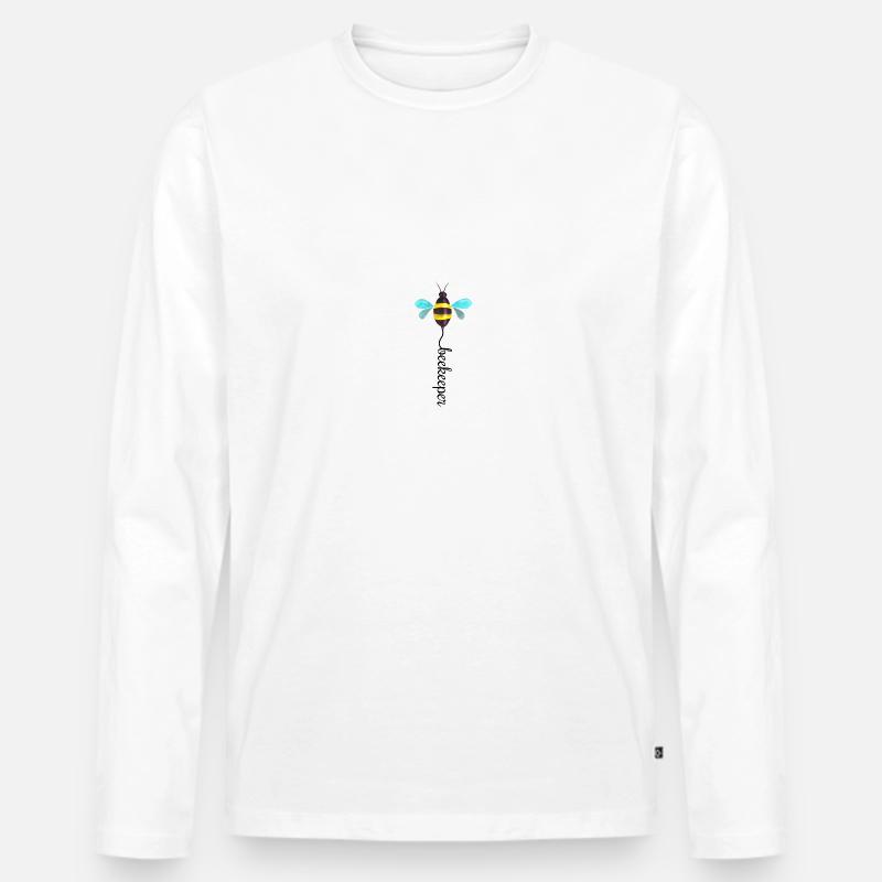 Bee Beekeeper - Männer Premium Bio Langarmshirt - Weiß
