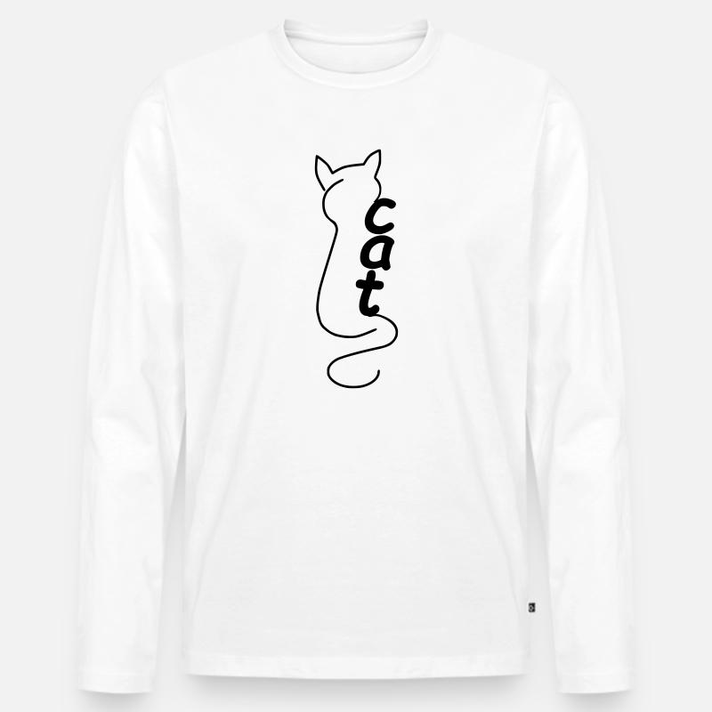 Katze - Männer Premium Bio Langarmshirt - Weiß