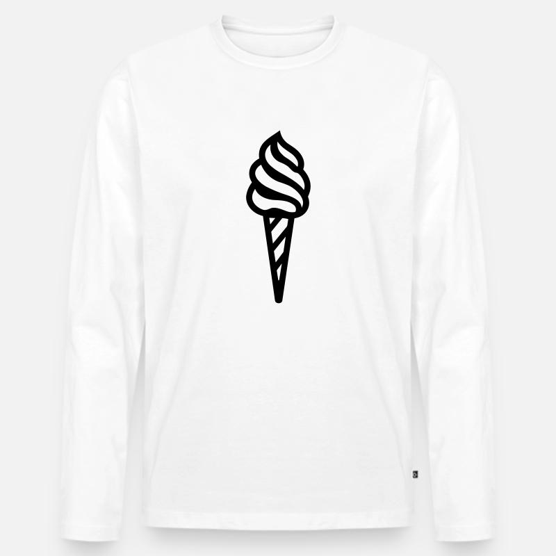 Eis - Männer Premium Bio Langarmshirt - Weiß