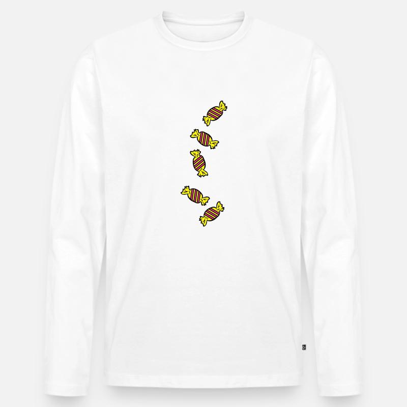 candy_sweets_ay3 - Männer Premium Bio Langarmshirt - Weiß